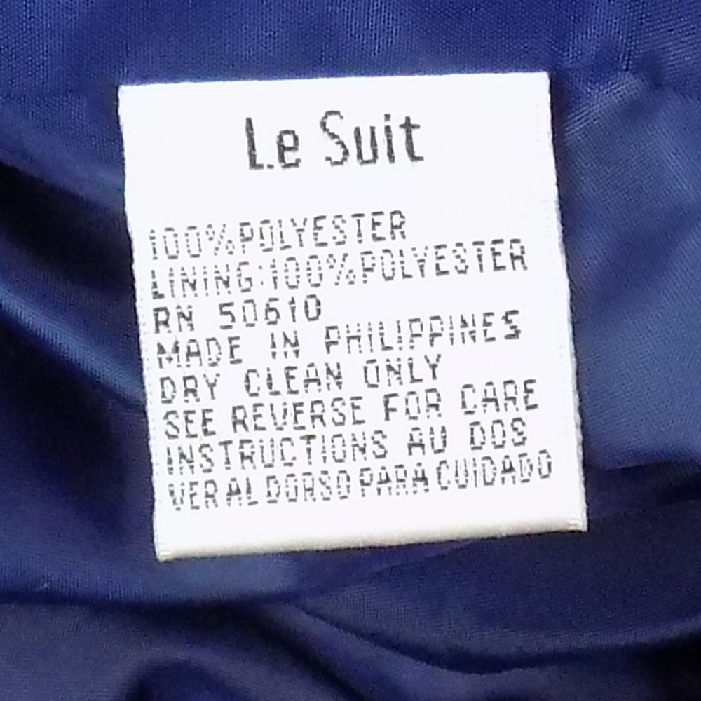 Le Suit 2-Piece Blue Pant Suit Blazer & Pants Set Size 18 NEW WITH TAGS - Picture 8 of 14